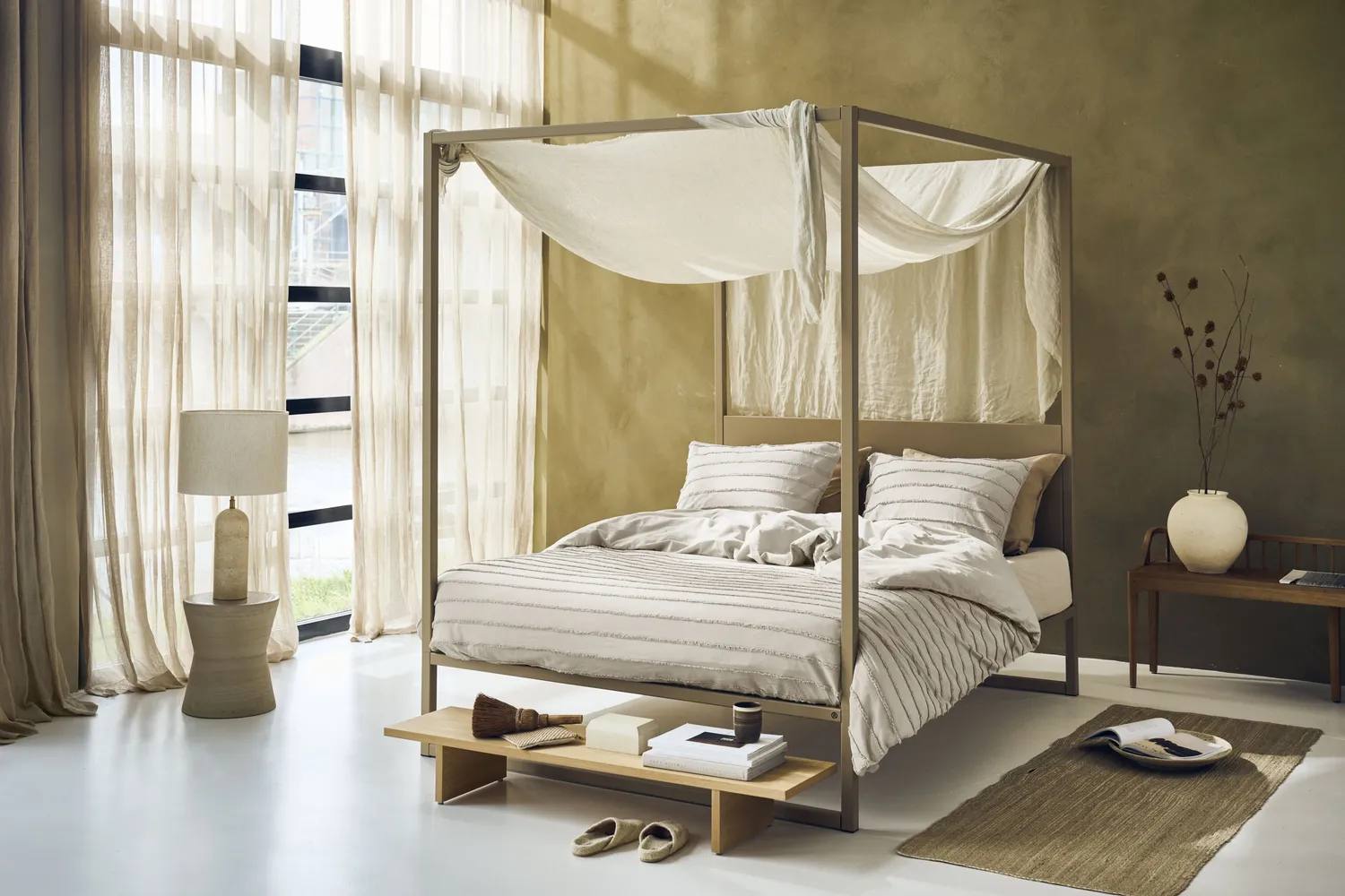 Beddinghouse Ridge dynetrekk 140x200 cm sand bomull