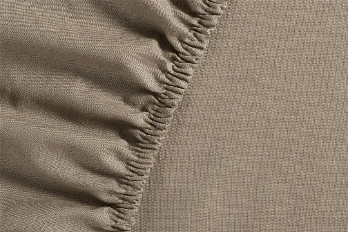 Ambiante Jersey splittopplaken 140x200 taupe bomull