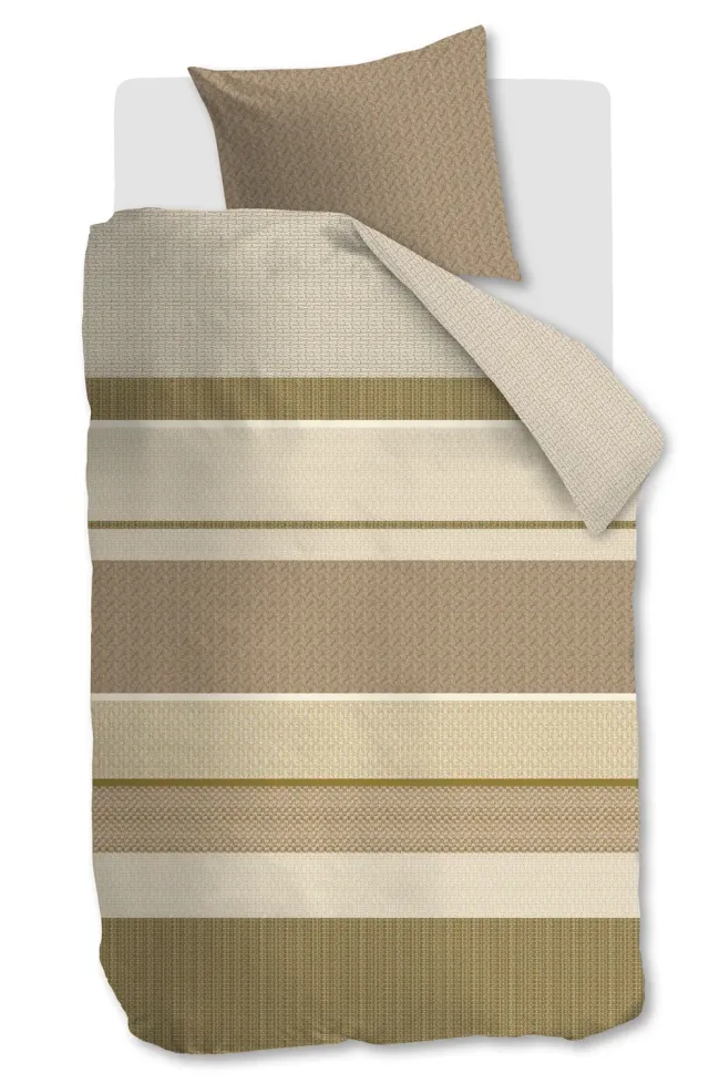 Beddinghouse Hilde dynetrekk naturel 200x200/220 cm stripet