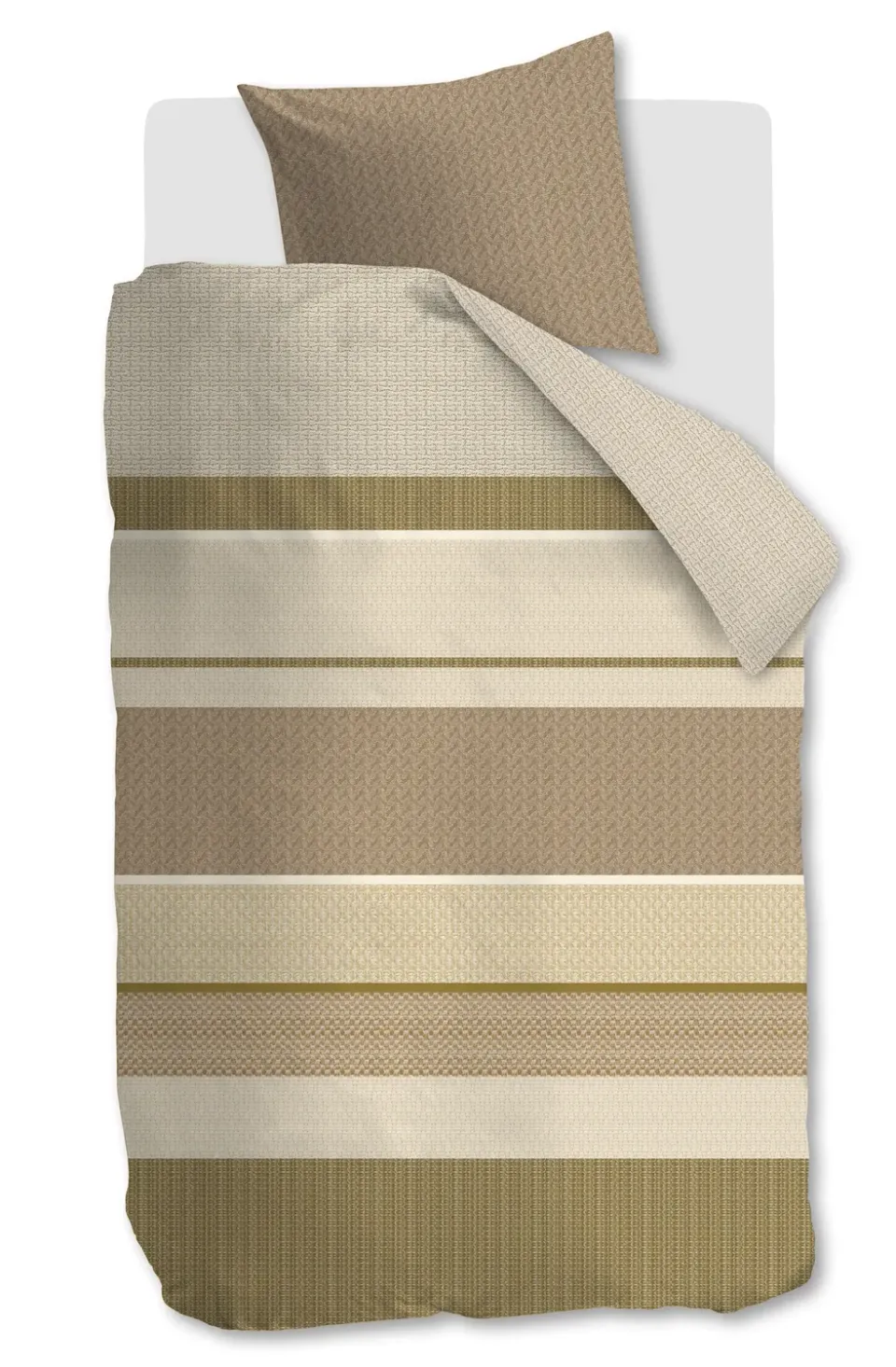 Beddinghouse Hilde dynetrekk naturel 200x200/220 cm stripet