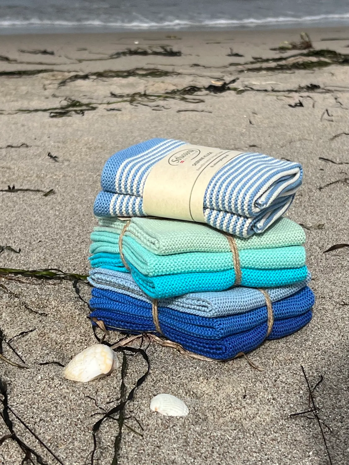 Solwang Design aqua turkis kombi karkluter 3-pk strikket