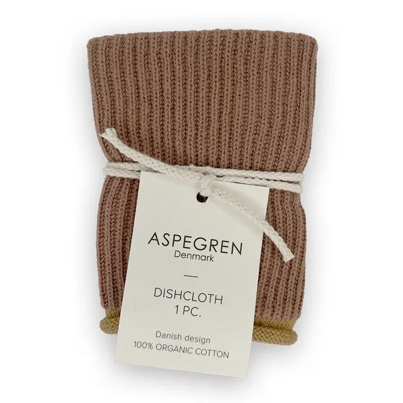 Aspegren Denmark Ripple Rootbeer klut 26x26 cm økologisk bomull