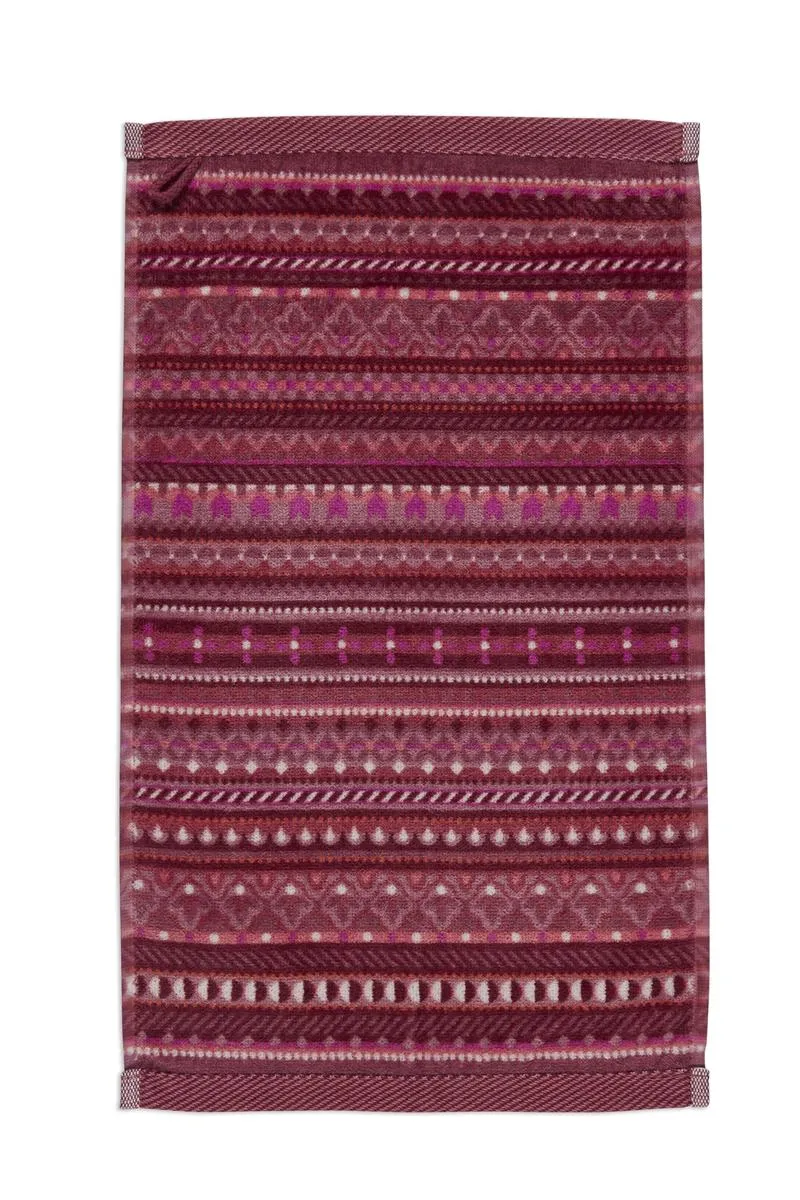 Pip Studio Geometric Print badelaken 70x140 cm mørk rosa