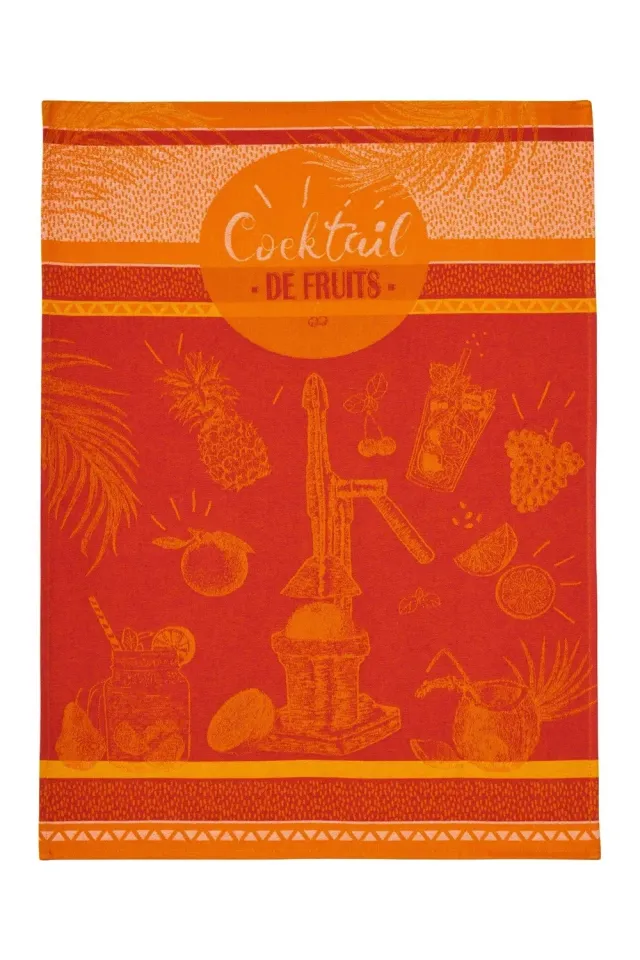 Coucke Fruit Cocktail kjøkkenhåndkle 50x75 cm oransje bomull