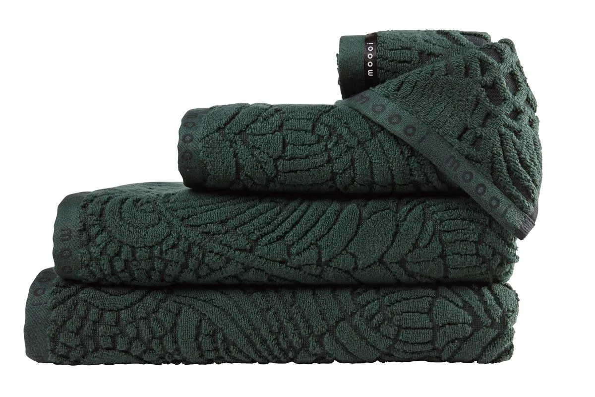 MOOOI Dodo Pavone badehåndkle 70x140 mørkegrønn jacquard