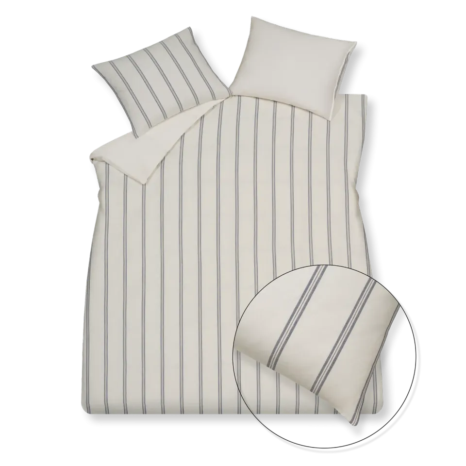 Vandyck Pure 96 XL dynetrekksett offwhite 260x240 stripet