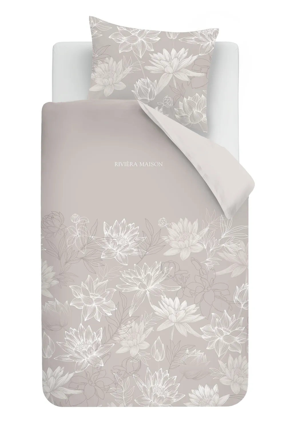 Rivièra Maison Amelia dynetrekk 140x200 cm taupe blomst