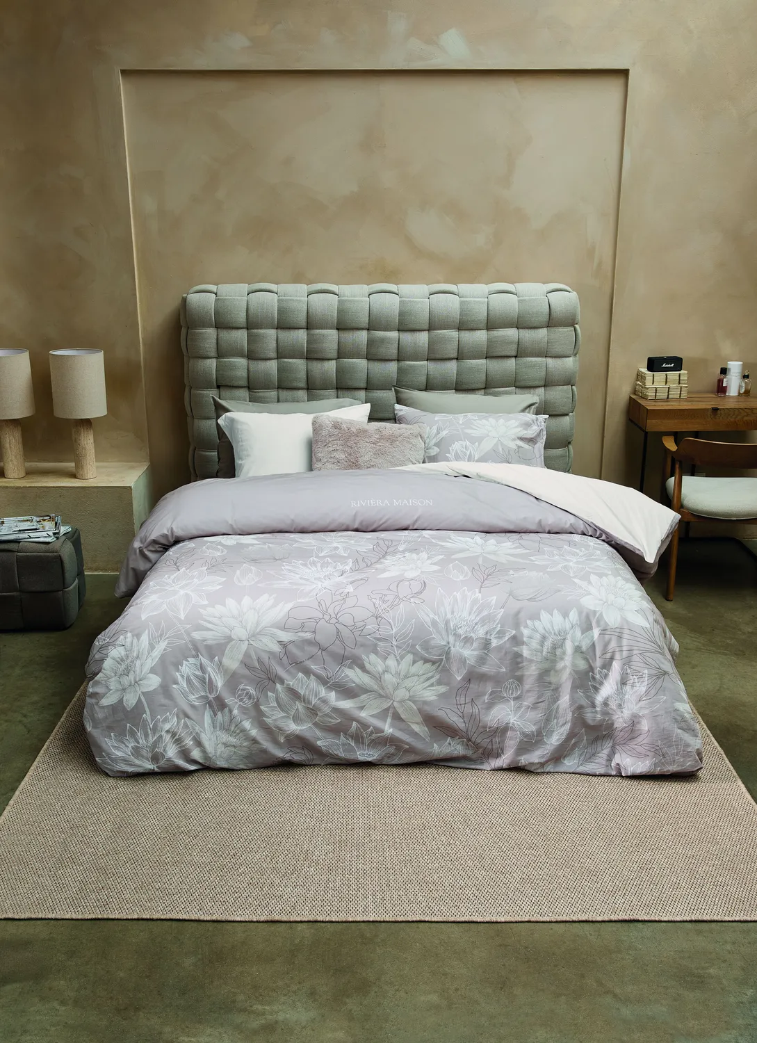 Rivièra Maison Amelia dynetrekk 140x200 cm taupe blomst
