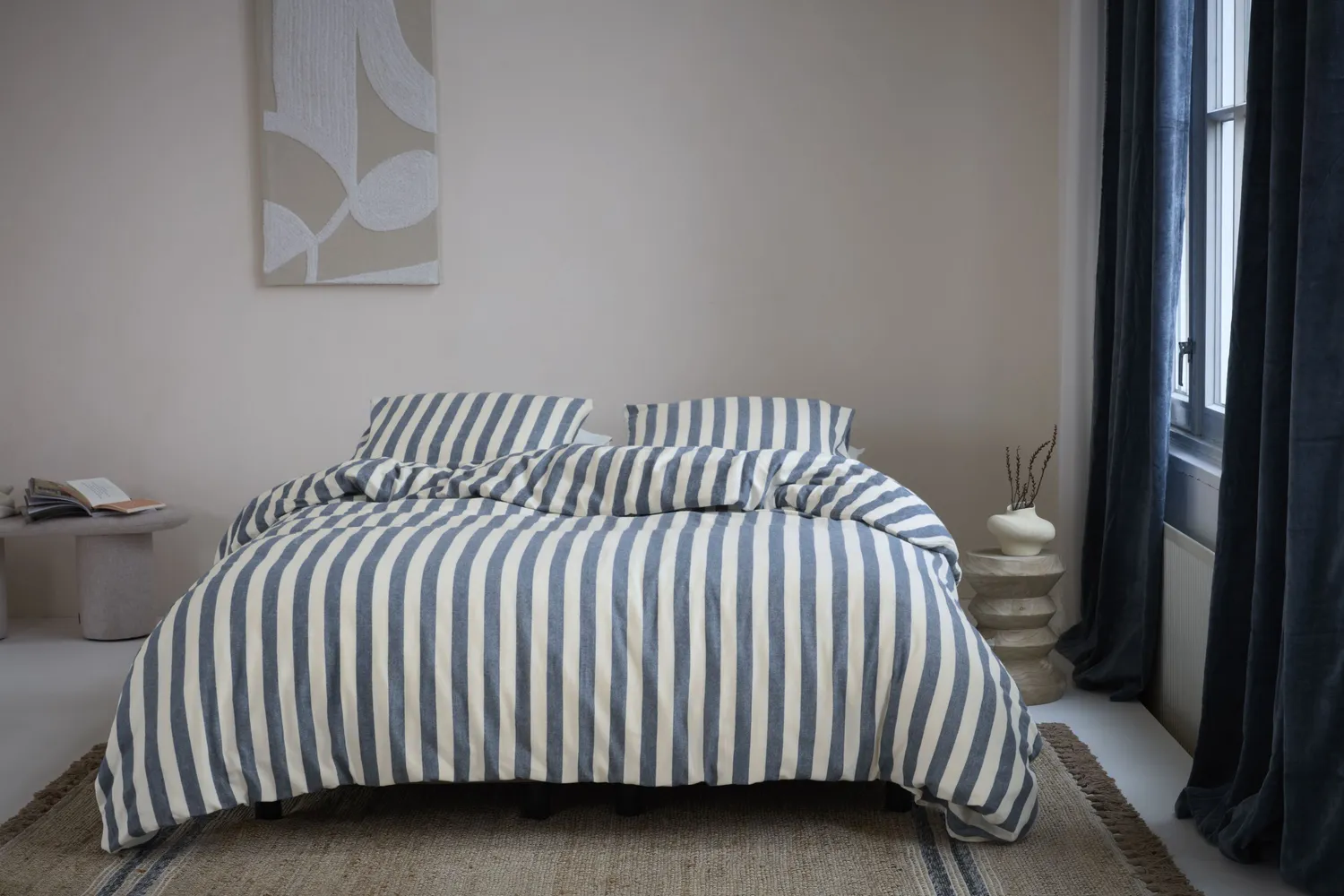 Beddinghouse Jamie dynetrekk 200x200/220 cm blå flanell
