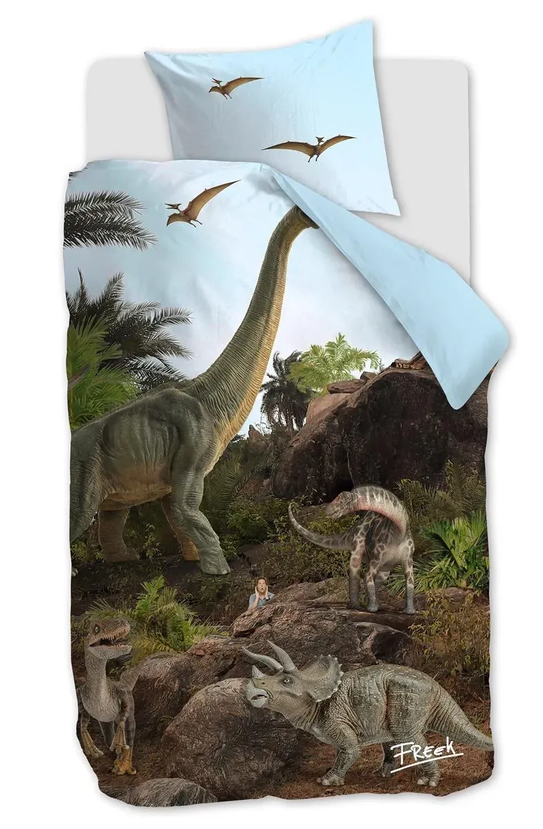 Freek Vonk Dappere Dinos dynetrekk 140x200 naturel bomull