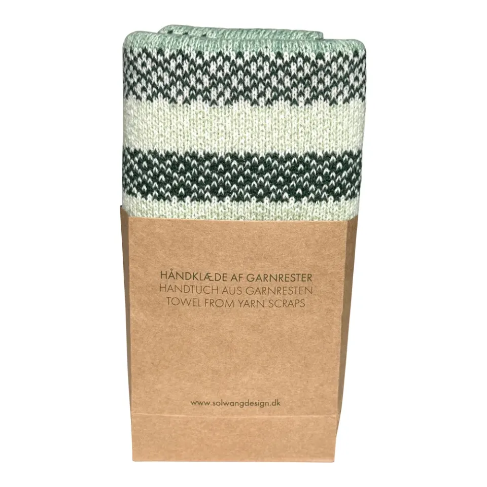Solwang Almue håndkle grønn restgarn jacquard