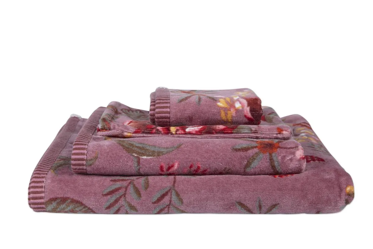 Pip Studio Secret Garden badehåndkle lyselilla 70x140