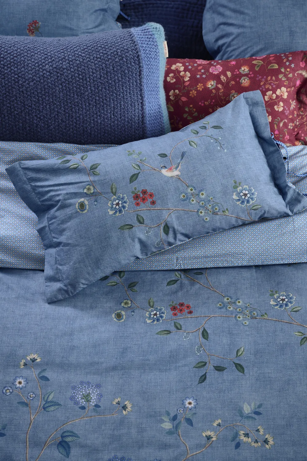 Pip Studio Desi Garden dynetrekk 140x200 blå bomull