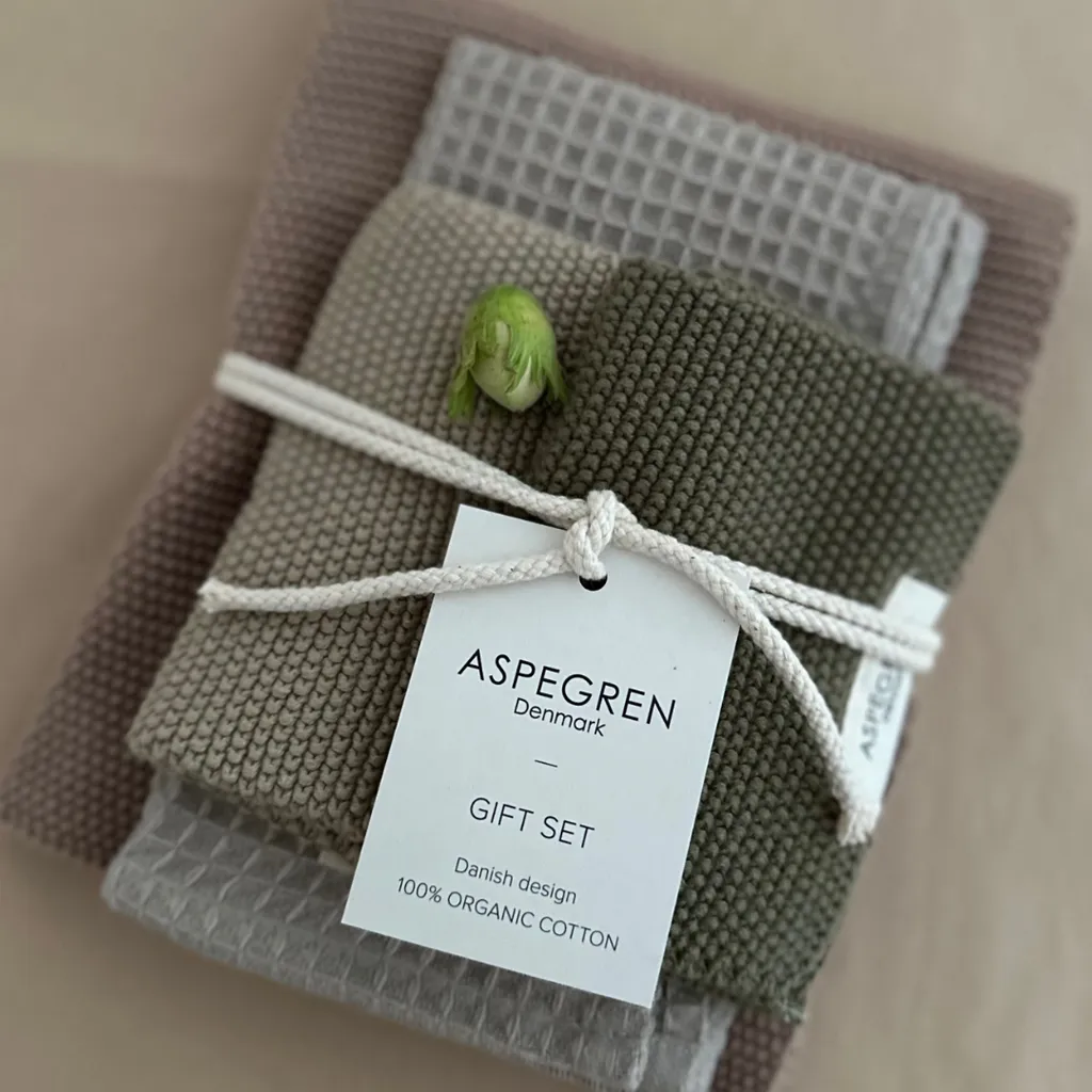Aspegren Denmark Kitchen gavesett Marzipan økologisk bomull