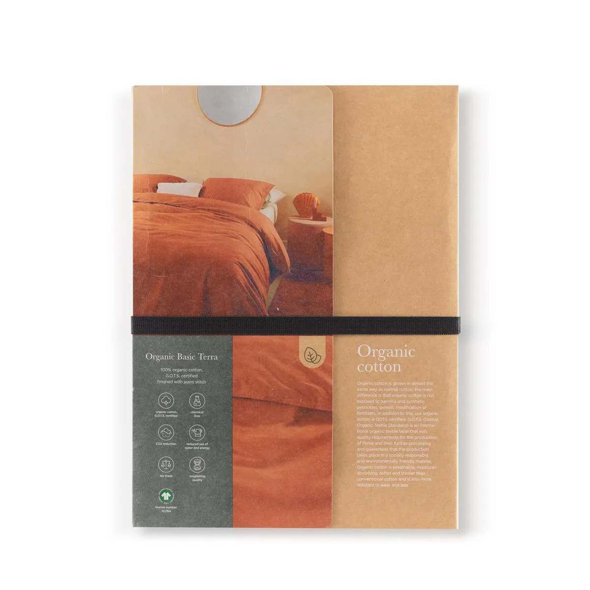 Beddinghouse Organic Basic dynetrekk 140x200 steinrød øko