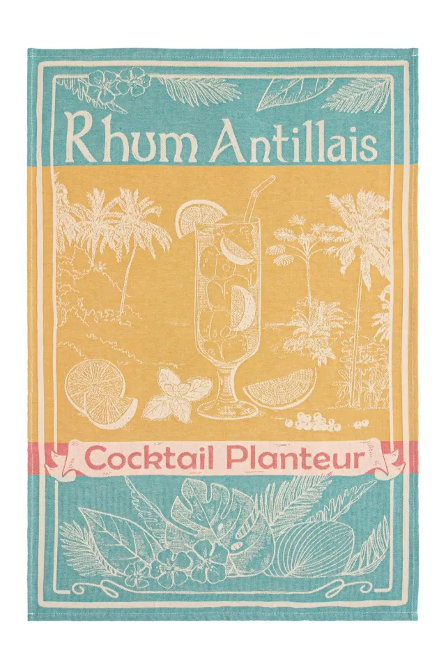 Coucke Caribbean Rum kjøkkenhåndkle gul 50x75 cm bomull