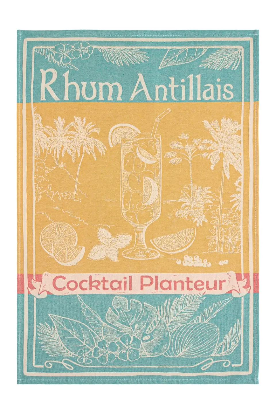 Coucke Caribbean Rum kjøkkenhåndkle gul 50x75 cm bomull