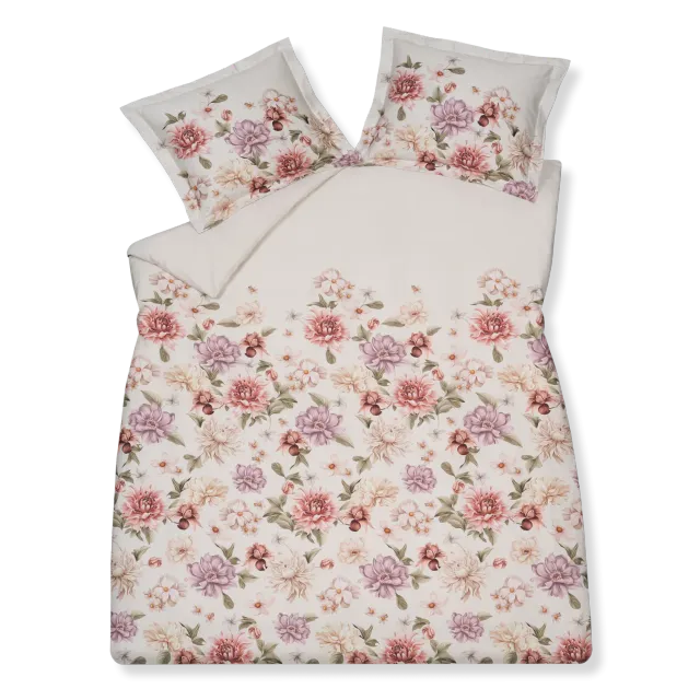 Vandyck Harmony dynetrekksett 200x200 cream tan blomster sateng
