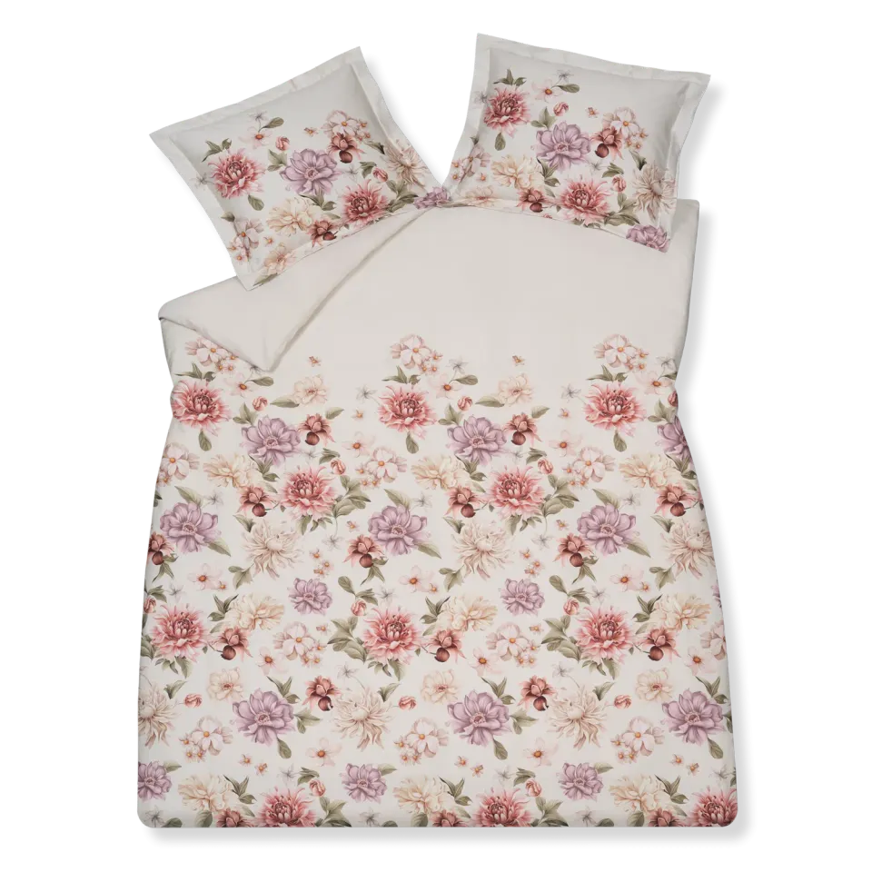 Vandyck Harmony dynetrekksett 200x200 cream tan blomster sateng