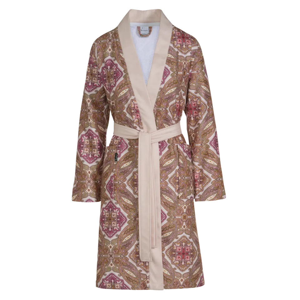 Vandyck Ruby badekåpe apricot blush L paisley bambus
