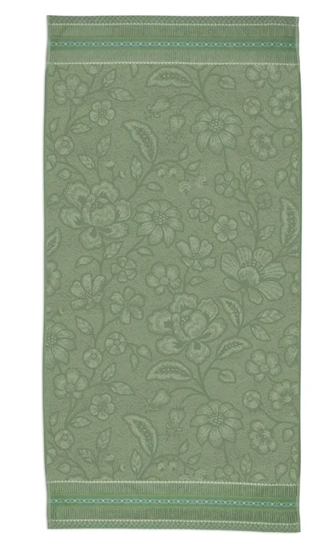 Pip Studio Jasmin Jacquard badelaken bomull grønn 70x140 cm