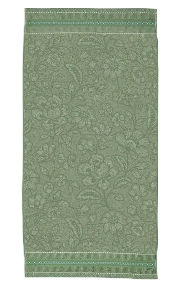 Pip Studio Jasmin Jacquard badelaken bomull grønn 70x140 cm