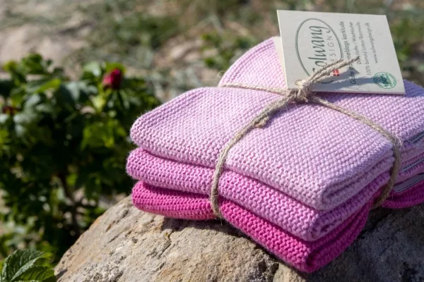 Solwang Design Rosa kombi kjøkkenklut 3-pk strikket