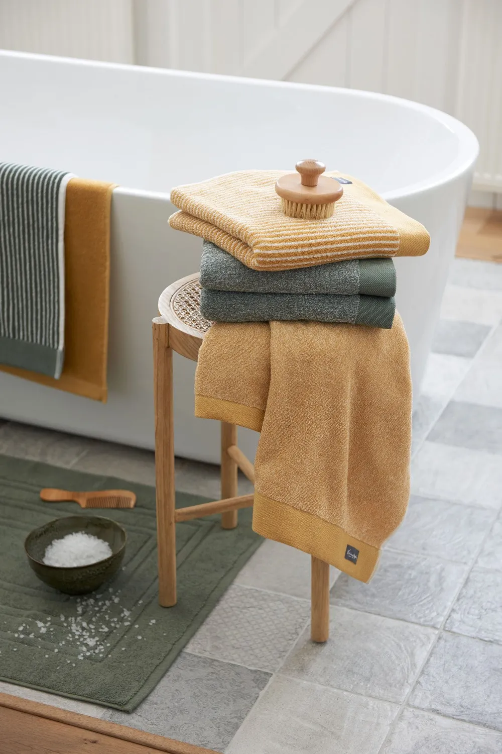 Vandyck Home Mouline håndkle oliven 60x110 melert
