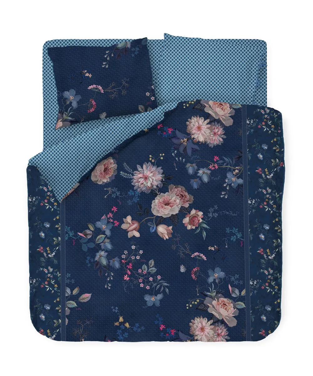 Pip Studio Tokyo Bouquet dynetrekk mørkeblått 140x200-220 cm