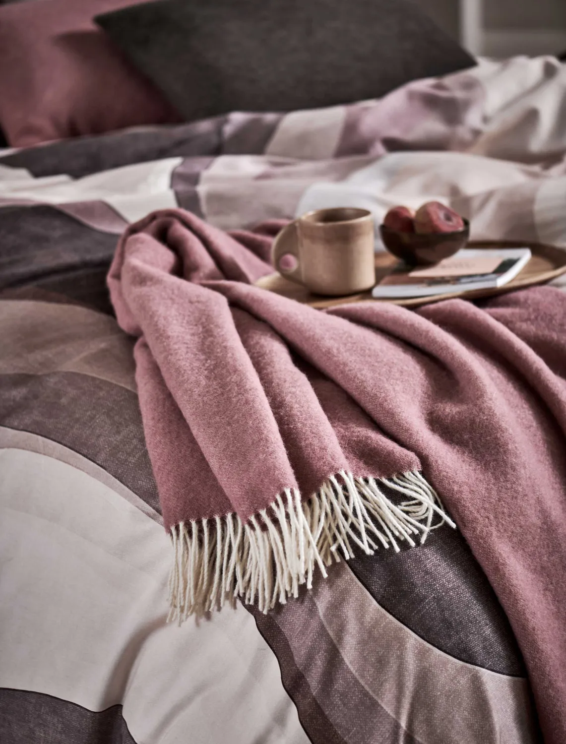 Vandyck Home Bellavita sengepledd 160x260 sepia pink ull