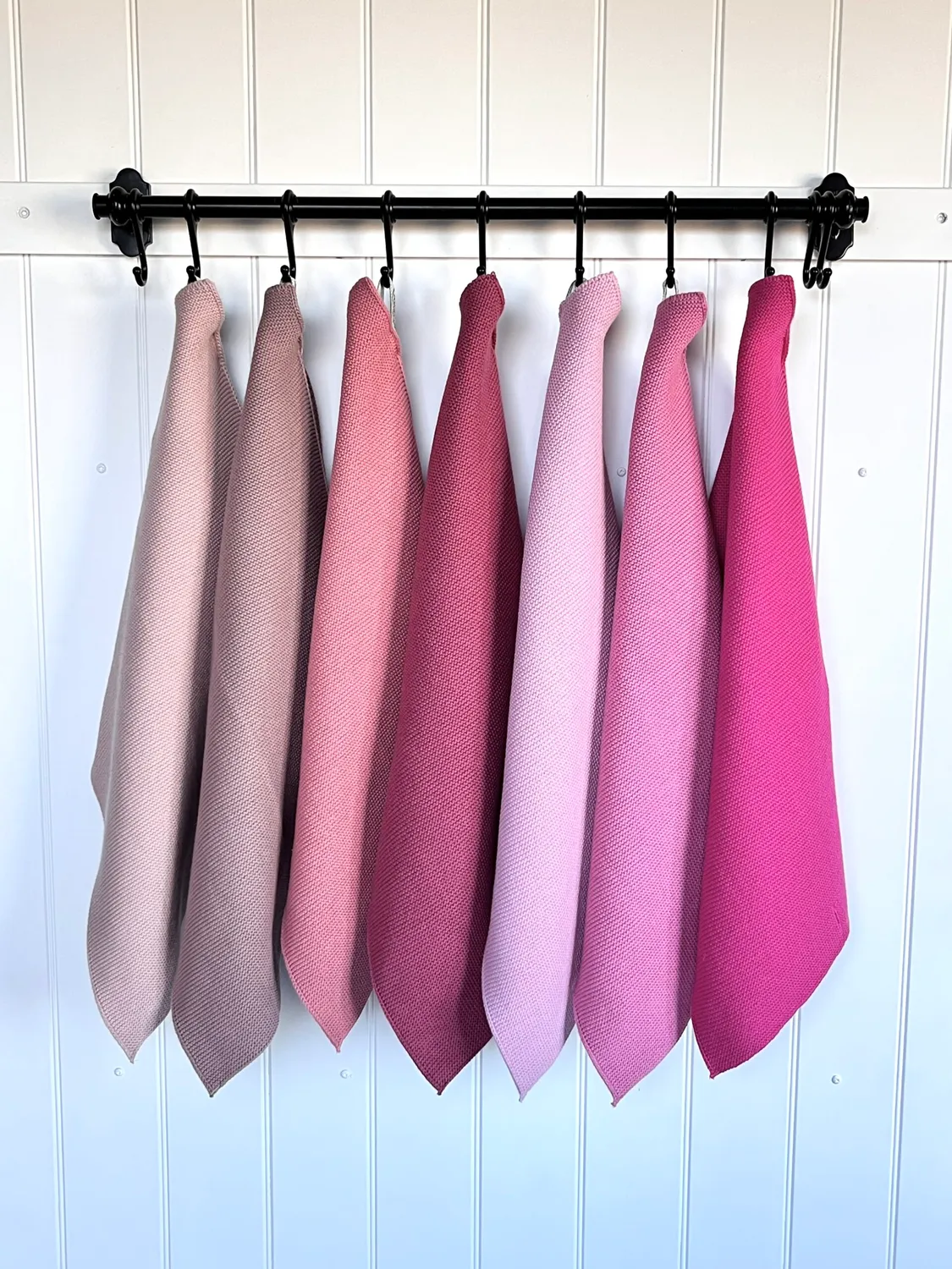 Solwang Design strikket håndkled lys rosa økologisk
