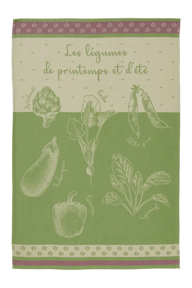 Coucke Summer Vegetable Garden kjøkkenhåndkle 50x75 grønn