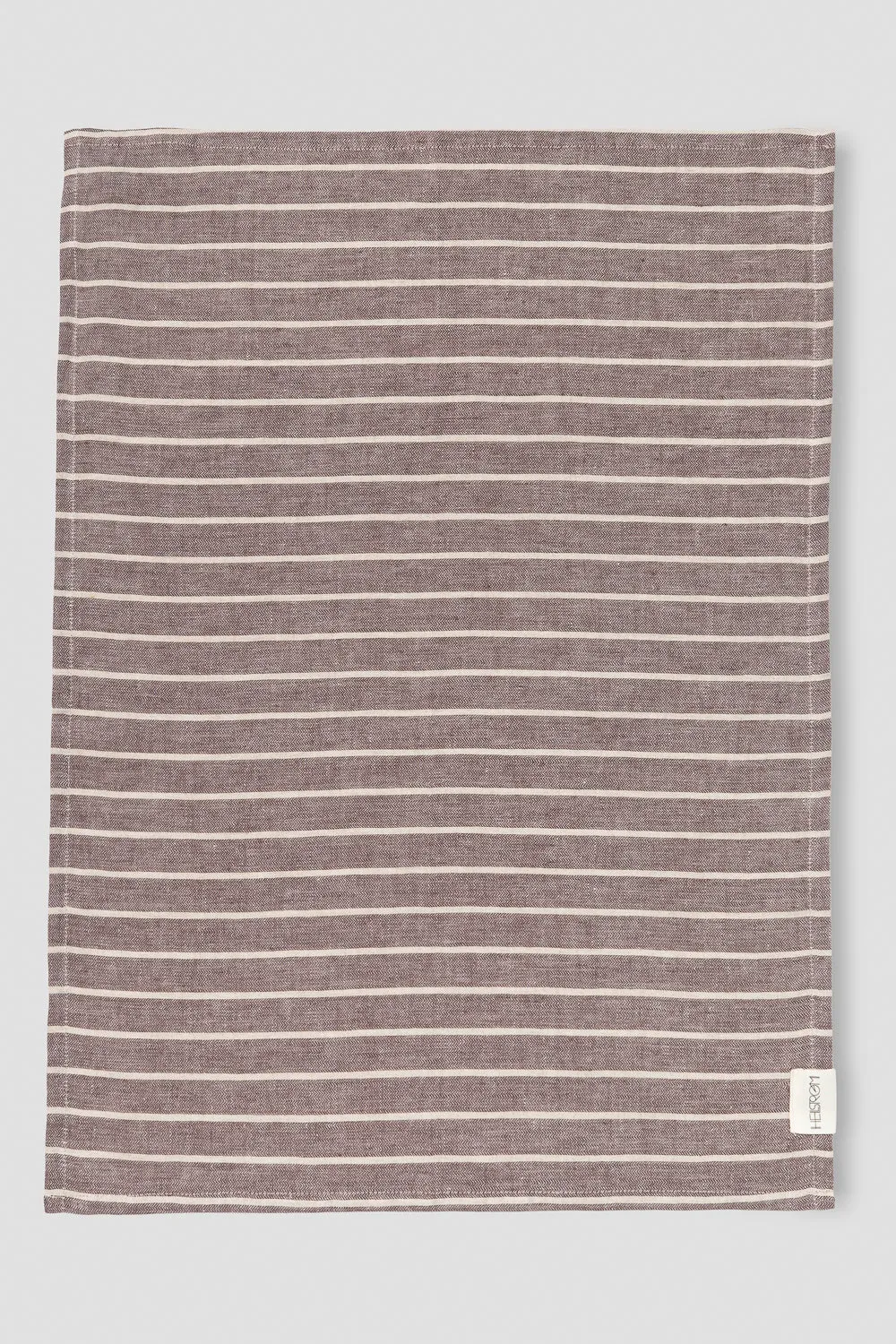 Hellstrøm Kjøkkenhåndduk lin 2-pk brun beige striper 50x70 cm