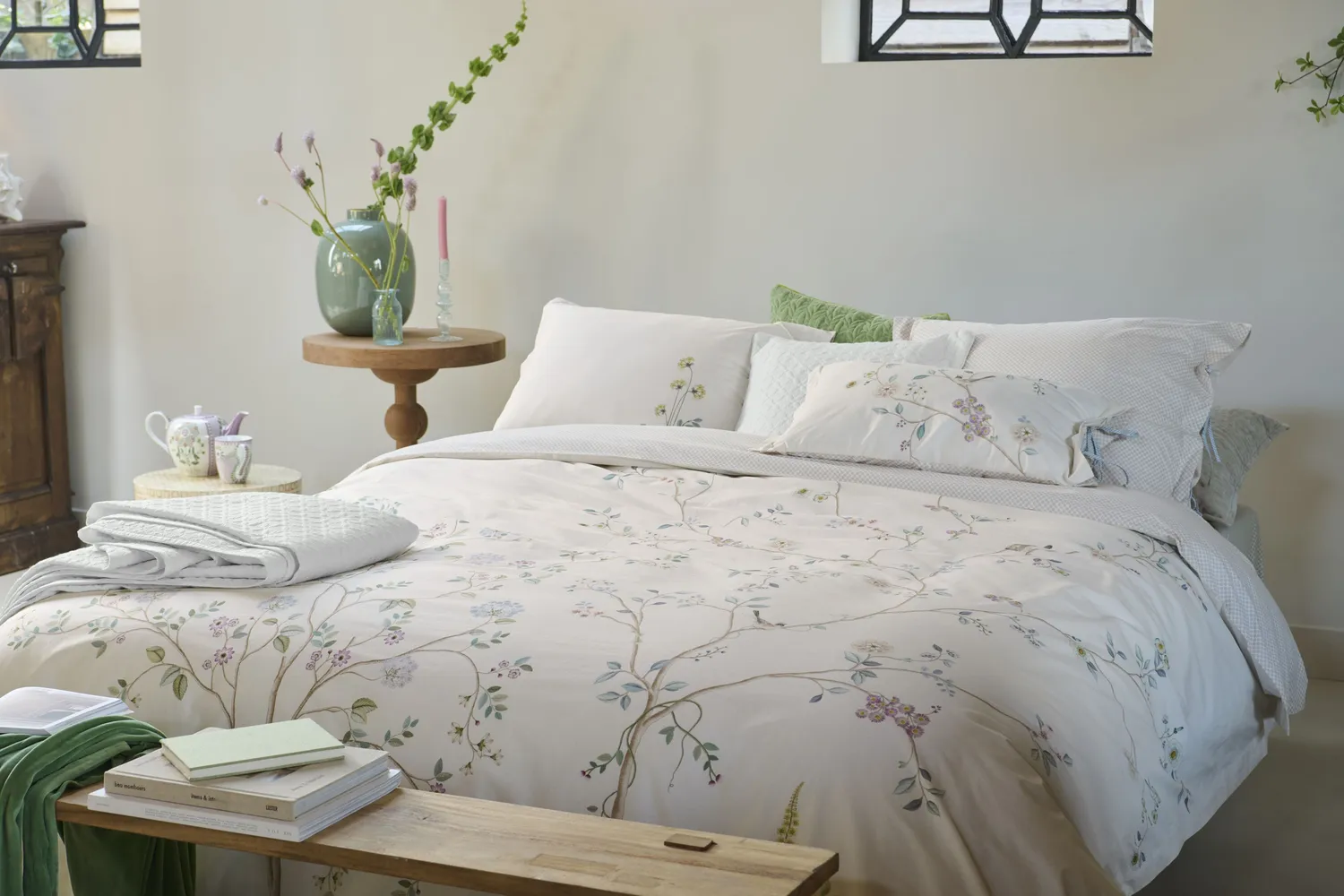 Pip Studio Desi Garden dynetrekk 140x200 offwhite bomull