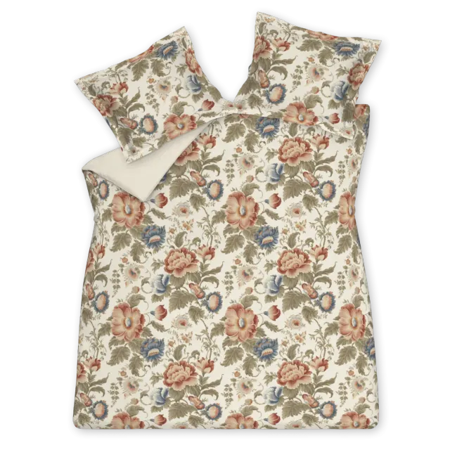 Vandyck Romance dynetrekksett cream tan blomstret