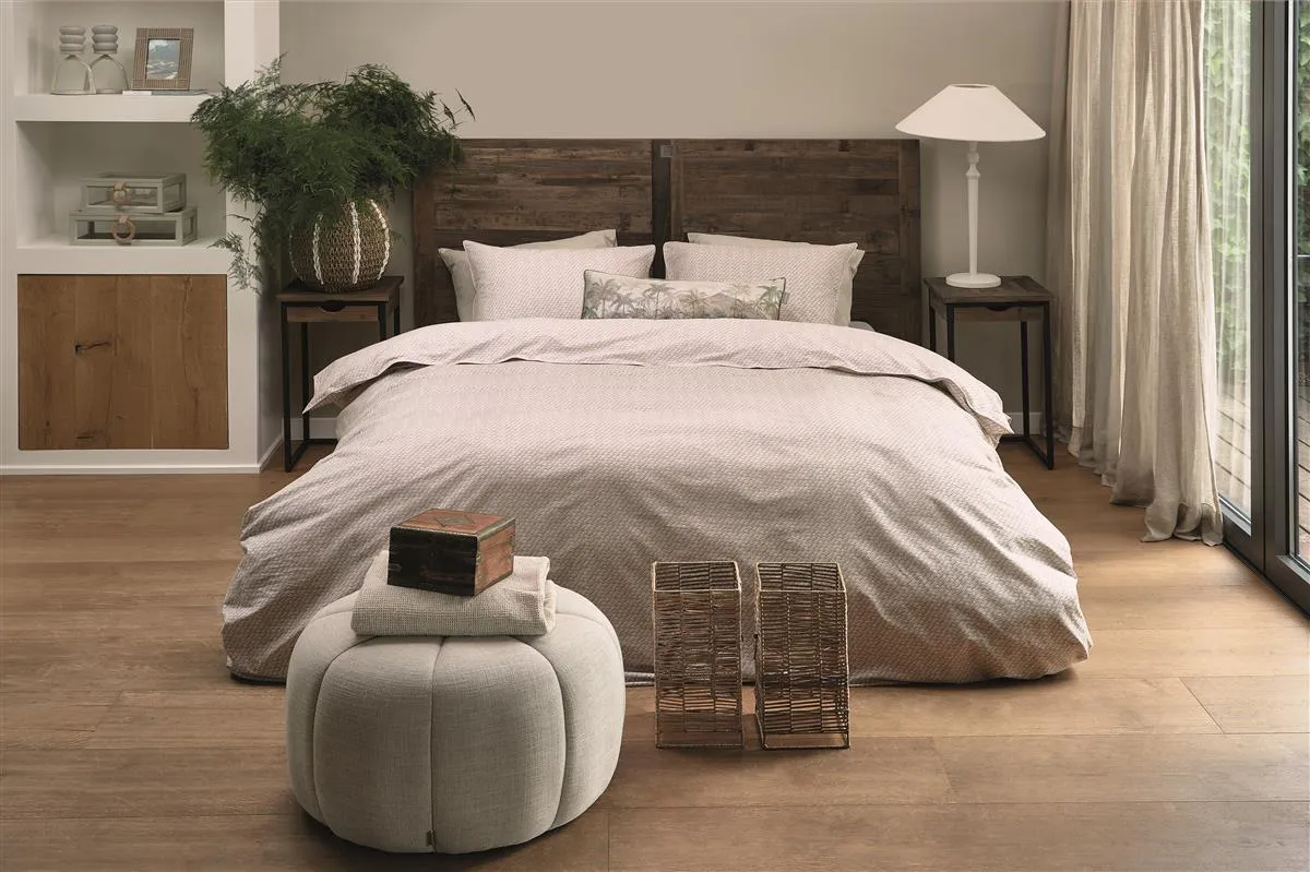 Riviera Maison Bambu sengetøy sand bomull 140x220
