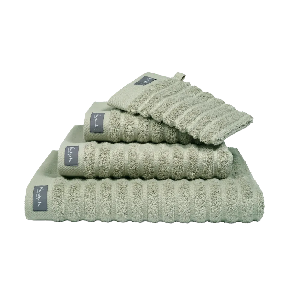 Vandyck Home Wave vaskeklut 16x22 smoke green bomull
