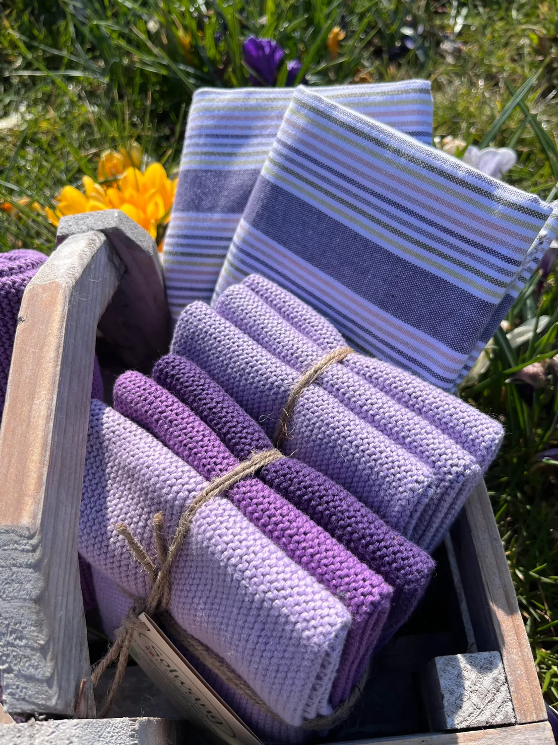 Solwang Design strikkede kluter lilla kombi 3-pk økologisk