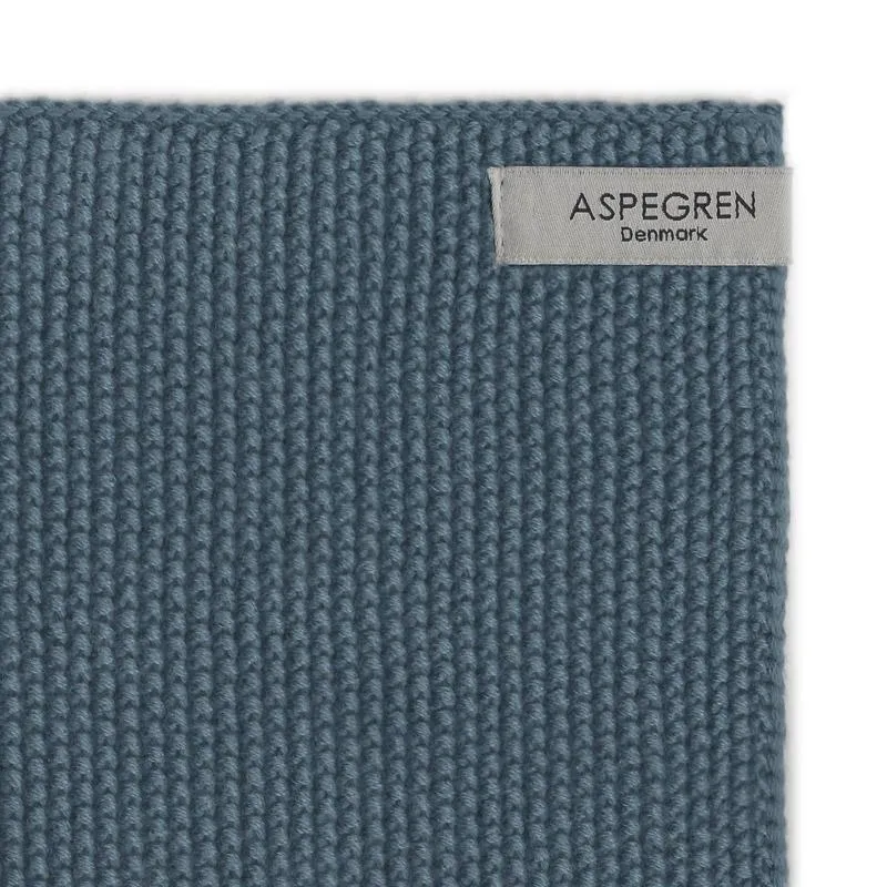 Aspegren Denmark Solid kjøkkenklut blå 25x25 2-pk økologisk