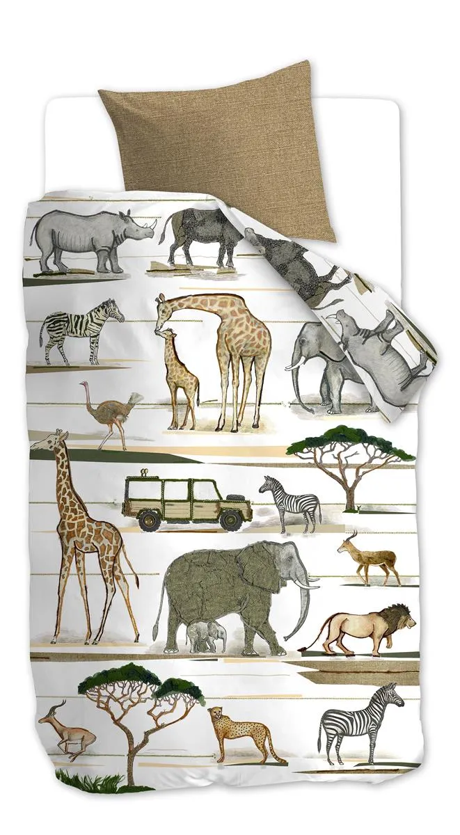 Beddinghouse Kids Jeep Safari dynetrekk 100x135 naturel