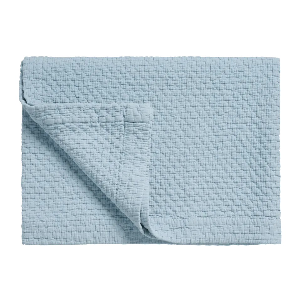 Vandyck Pure 82 sengeteppe dusty blue bomull