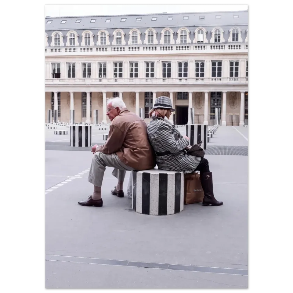 Hellstrøm Couples Palais-Royal Paris kunsttrykk 50x70 cm halvblank