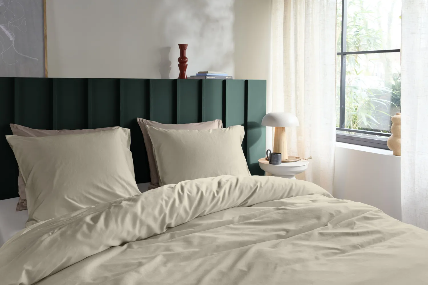 Beddinghouse Lush dynetrekksæt 140x200 sand sateng bomull