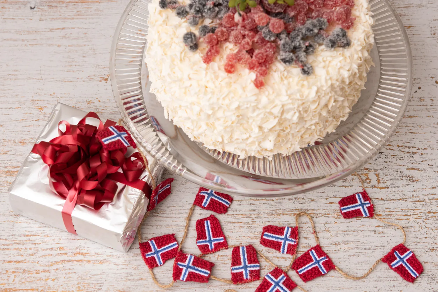 Solwang Norske flagg girlander bomull 20-pk