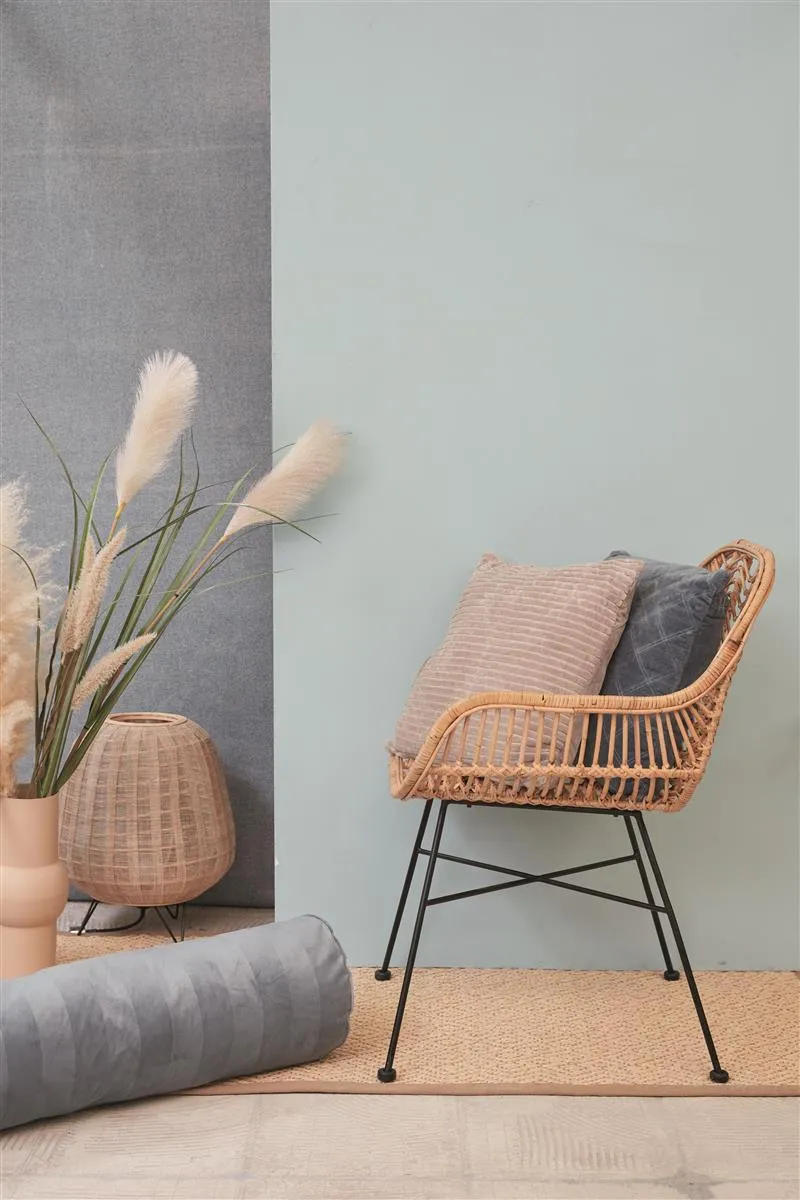 KAAT Amsterdam Softy Stripe pyntepute 22x70 cm blågrå fløyel