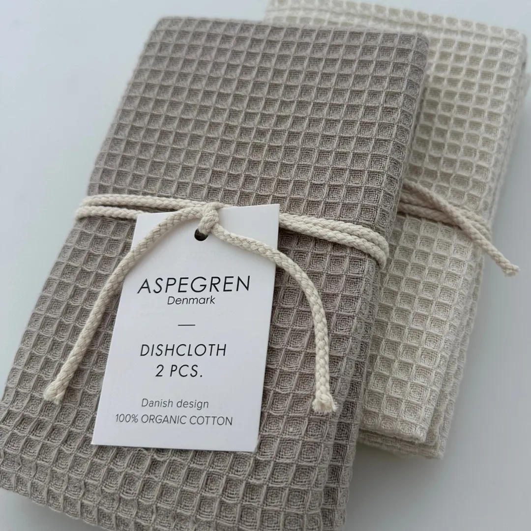 Aspegren Denmark North Oyster Gray kluter 2-pk økologisk bomull