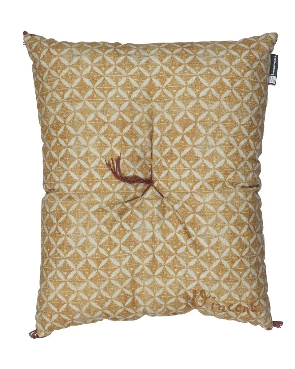 Beddinghouse Zabuton pute 50x60 oker japansk mønster