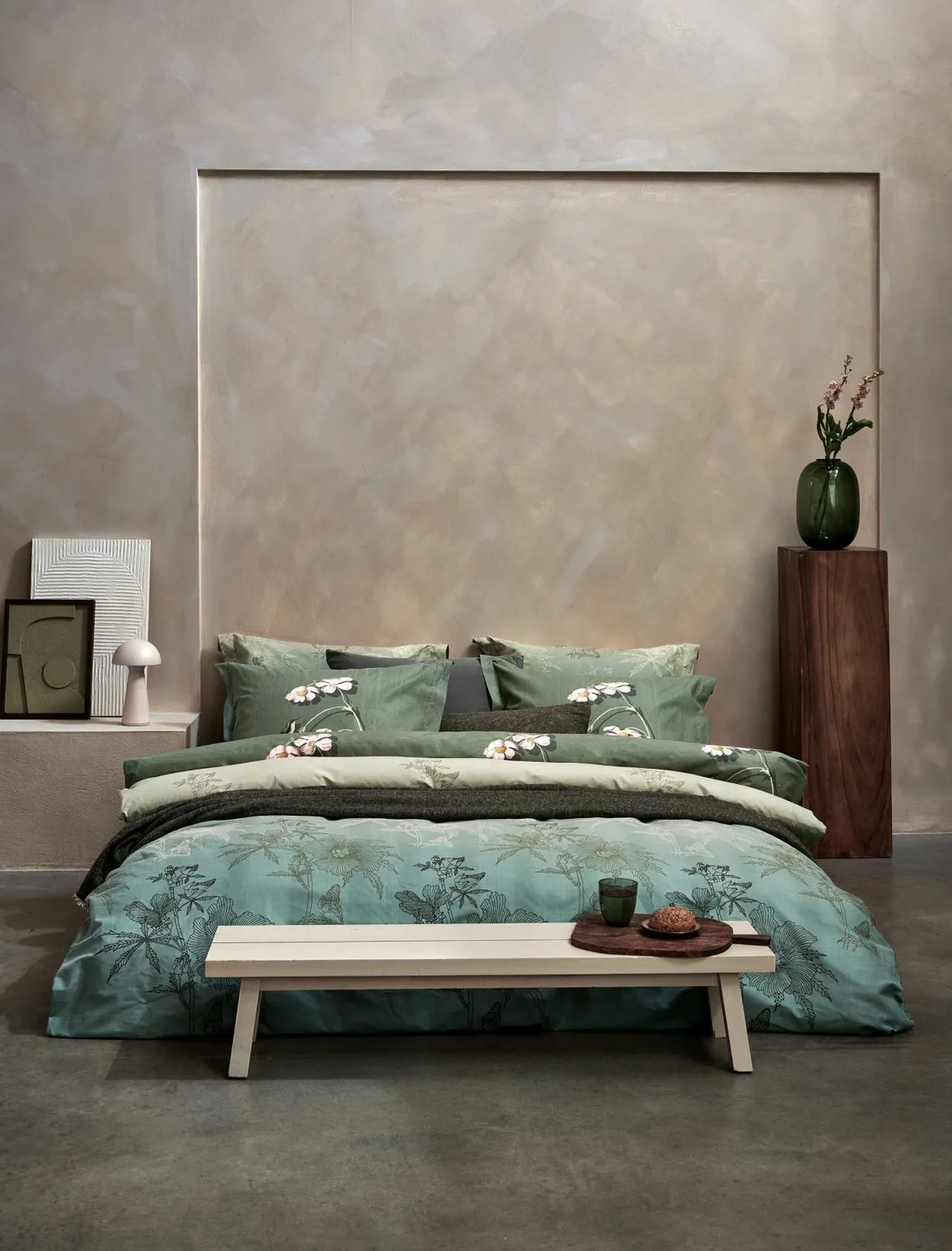 Vandyck Starling dynetrekksett smoke green bomull