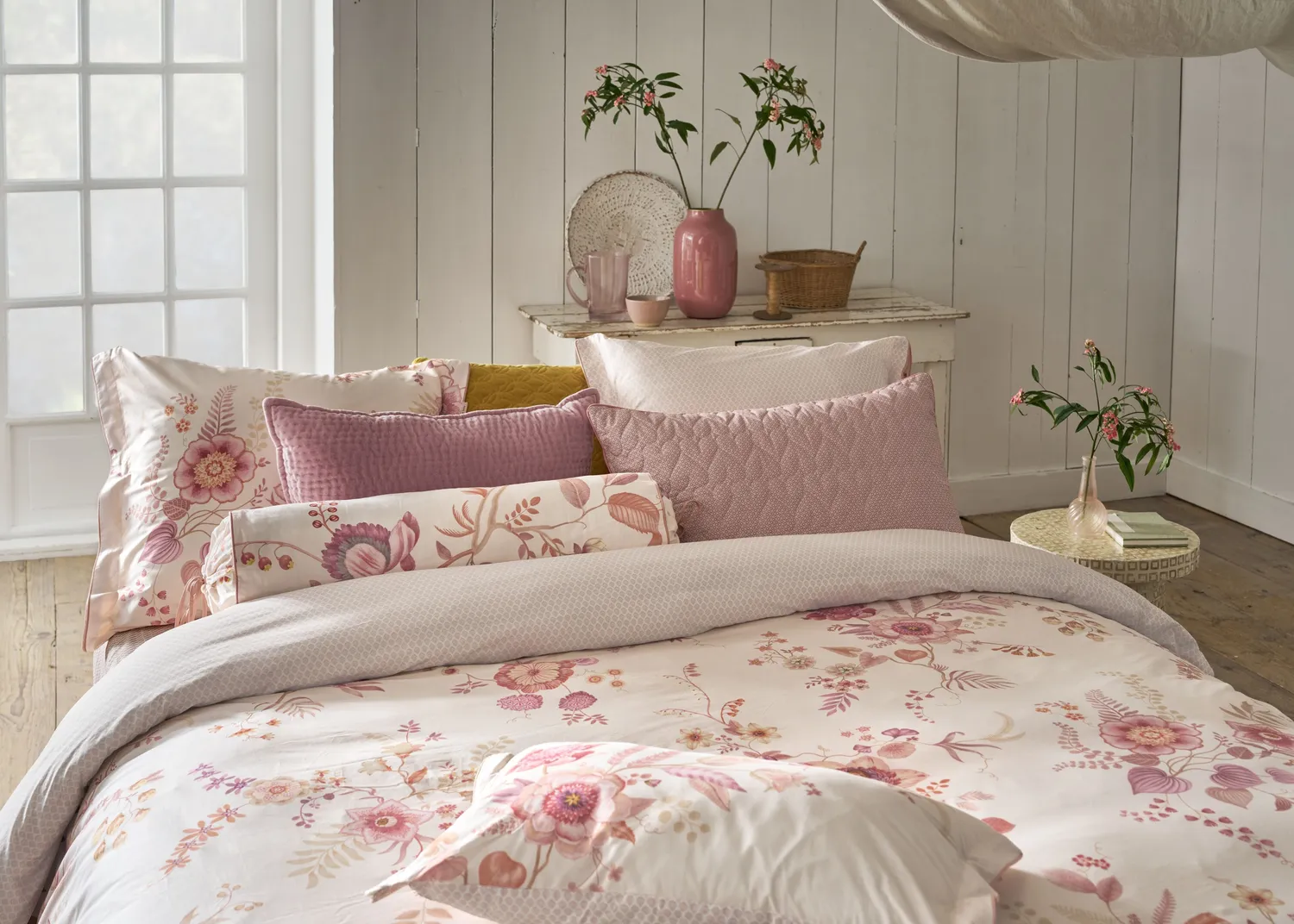 Pip Studio Everbloom dynetrekk 140x200/220 cm lys rosa
