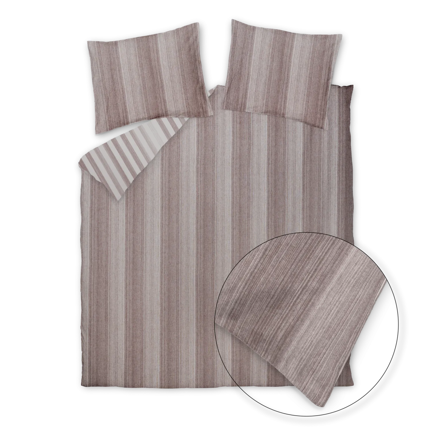 Vandyck Home Brenta dynetrekksett flanell brun 140x200